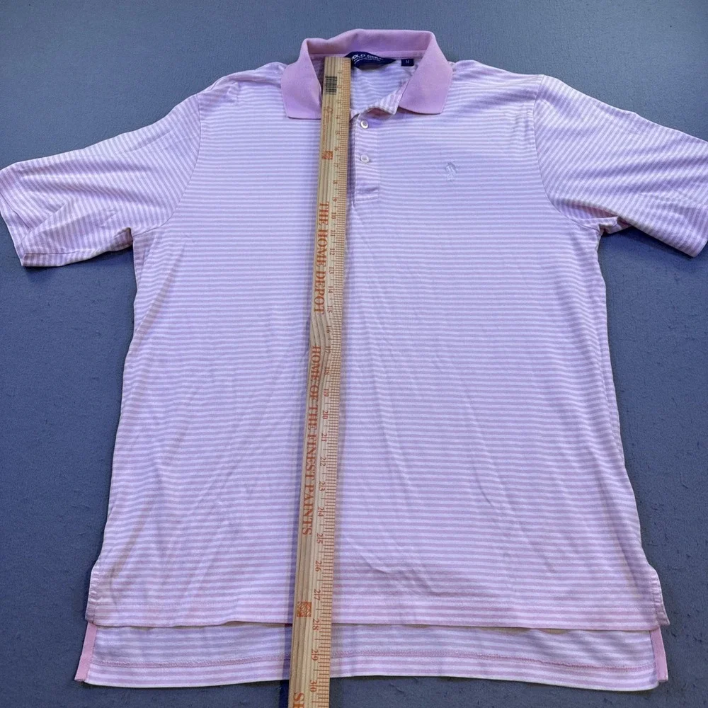 Polo Ralph Lauren Men's Pink White Stripe Cotton Polo Shirt Sz M